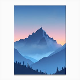 Misty Mountains Vertical Composition In Blue Tone 68 Canvas Print