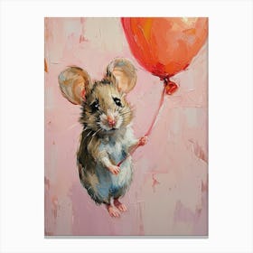 Cute Mouse 2 With Balloon Canvas Print