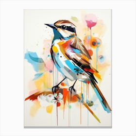 Bird Painting Collage Lark 3 Canvas Print
