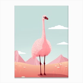 Minimalist Ostrich 2 Illustration Canvas Print