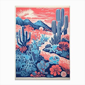 Desert Botanical Gardens Abstract Riso Style 4 Canvas Print