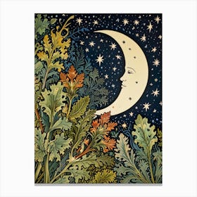 William Morris Moon And Stars Canvas Print