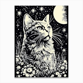 Stellar Whiskerwind, Psychedelic Cats series Canvas Print