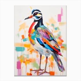 Colourful Bird Painting Lapwing 2 Canvas Print
