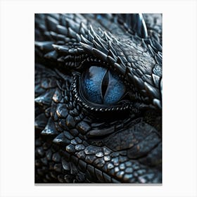 Closeup Macro Shot Of A Black Dragon Predominantly White Scales With Intricate Detail Visible In Th Canvas Print