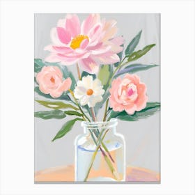 Pink Flowers In A Vase Canvas Print