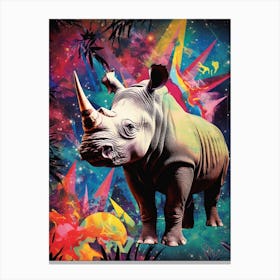 Rhino Geometric Collage 1 Canvas Print