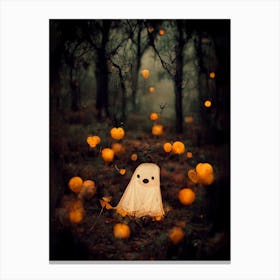 A Surprised Ghost In The Forest Photo Canvas Print