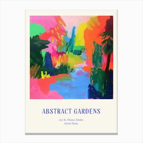Colourful Gardens Lan Su Chinese Garden Usa 1 Blue Poster Canvas Print