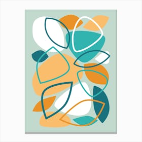 Aqua, Orange, Mid Century Modern Abstract 23 Canvas Print