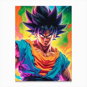 Goku Dragon Ball Z Neon Iridescent (12) Canvas Print