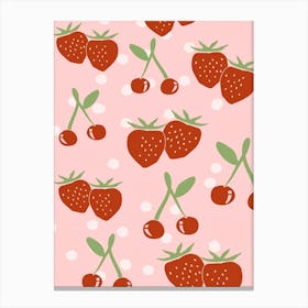 Strawberry Pattern Canvas Print