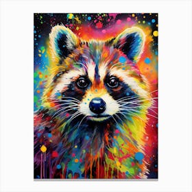 A Tres Marias Raccoon Vibrant Paint Splash 1 Canvas Print
