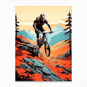 Mountain Biker In The Mountains Canvas Print