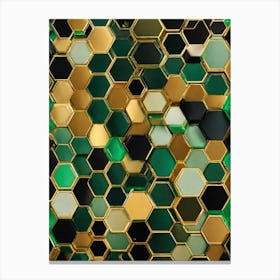Abstract Green Hexagons Canvas Print
