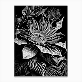 Passionflower Leaf Linocut 5 Canvas Print