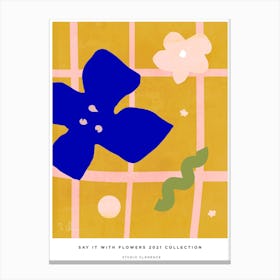 Checker Flowers Canvas Print