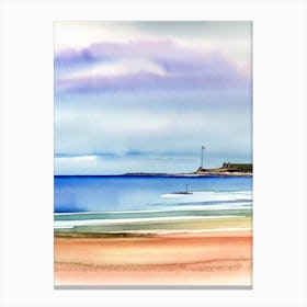 North Berwick Beach 4, East Lothian, Scotland Watercolour Canvas Print