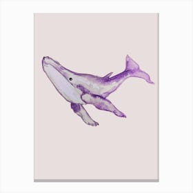 Purple Whale 1 Canvas Print