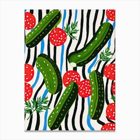 Cucumbers Summer Illustration 1 Canvas Print