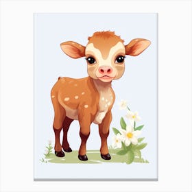 Baby Animal Illustration  Cow 2 Canvas Print