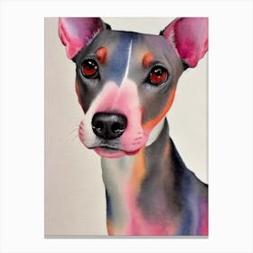 American Hairless Terrier Watercolour dog Canvas Print