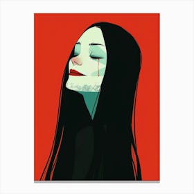 Girl With Black Hair 4 Canvas Print