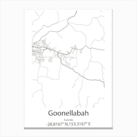 Goonellabah,Australia Minimalist Map Canvas Print