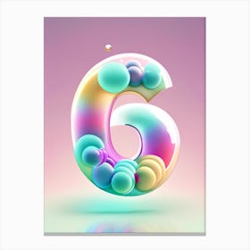 6, Number, Education Bubble Rainbow 1 Canvas Print