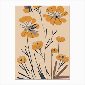 Desert Marigold Wildflower Modern Muted Colours 1 Canvas Print