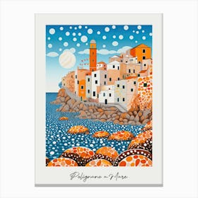Poster Of Polignano A Mare, Italy, Illustration In The Style Of Pop Art 2 Canvas Print