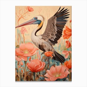 Brown Pelican 3 Detailed Bird Painting Canvas Print
