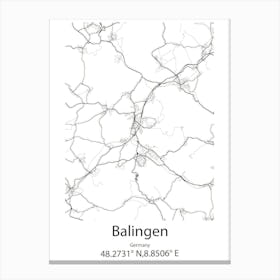 Balingen,Germany Minimalist Map Canvas Print