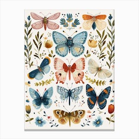 Colourful Insect Illustration Butterfly 19 Canvas Print