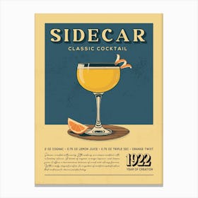 Sidecar Classic Cocktail Canvas Print