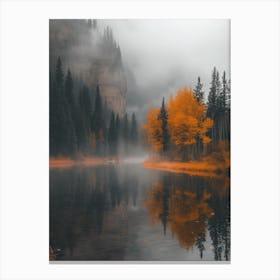 Autumn Trees In The Mist Canvas Print