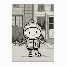 Girl In Winter Clothes Canvas Print