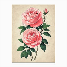 Pink Roses 1 Canvas Print