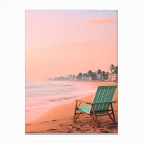 Juhu Beach Mumbai India Turquoise And Pink Tones 2 Canvas Print