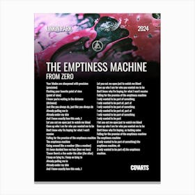 The Emptiness Machine - Linkin Park - Lyrics Poster Canvas Print