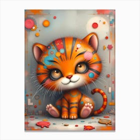 Tiggerella : A Cute Tiger Girl Artwork For Kids Canvas Print