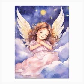 Little Angel Sleeping In The Clouds Canvas Print