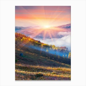 Sunrise In The Mountains 1 Canvas Print