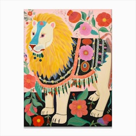 Maximalist Animal Painting Lion 2 Canvas Print