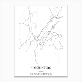 Fredrikstad,Norway Minimalist Map Canvas Print