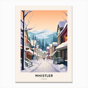 Vintage Winter Travel Poster Whistler Canada 2 Canvas Print