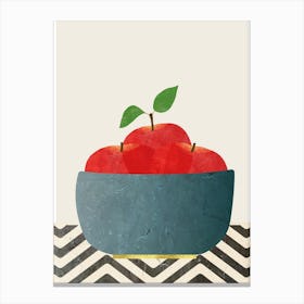 Bowl Of Red Apples Canvas Print