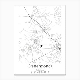 Cranendonck,Netherlands Minimalist Map Canvas Print