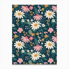 Dark Daisies Floral Stampe su tela