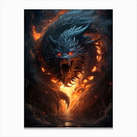 Dragon In Flames Canvas Print